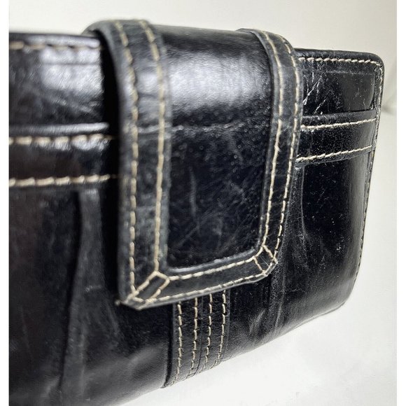 Fossil Classic Small Black Leather Card ID Billfold Wallet - Picture 11 of 12